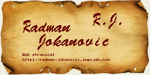 Radman Jokanović vizit kartica